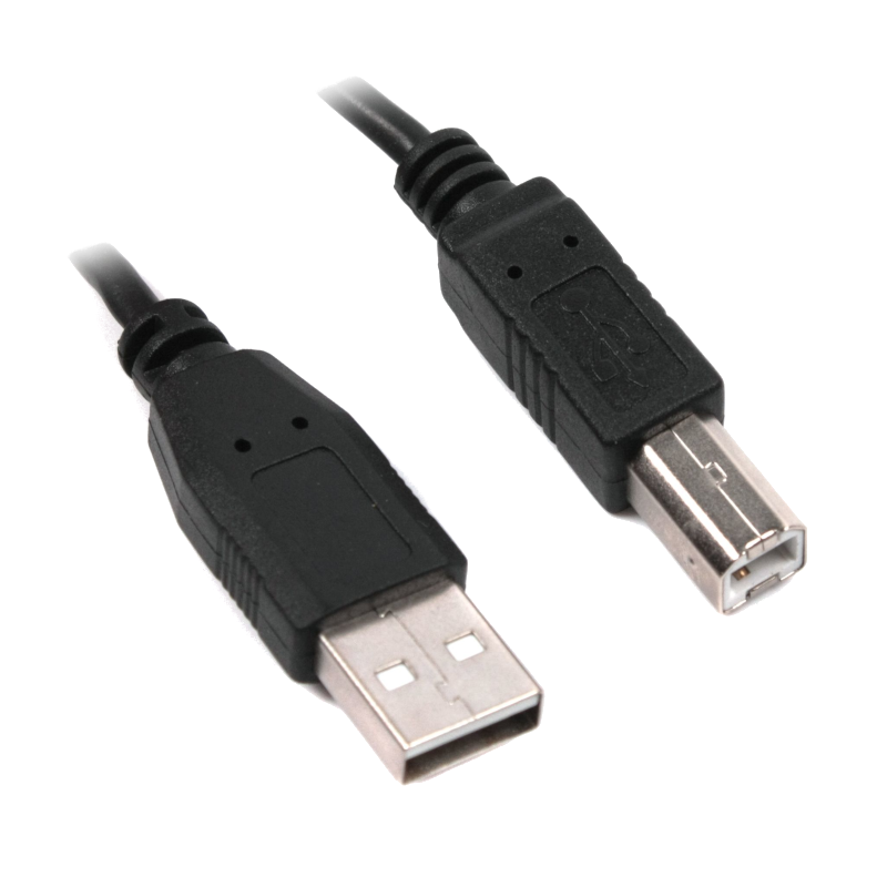 Кабель USB 2.0 AM/BM 3.0m Maxxter black (U-AMBM-10)